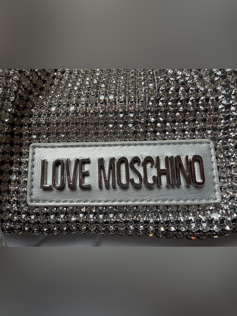 Love Moschino Silver Crystal Logo Crossbody - Picture 3 of 14
